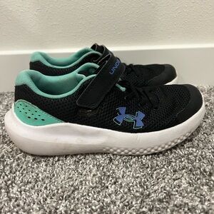 Under Armour Girls Kids' Black and Teal Tennis Shoes